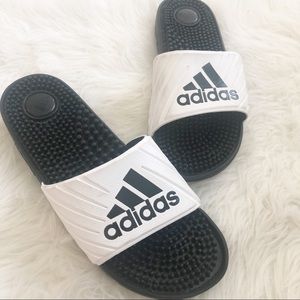 Adidas sandals black and white with cushion